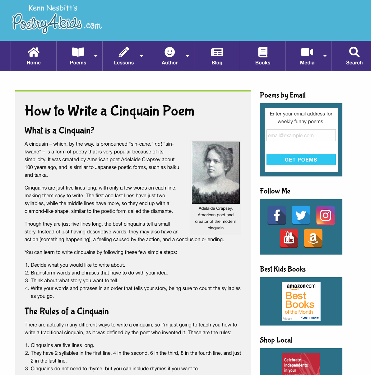 How to Write a Cinquain Poem Activity