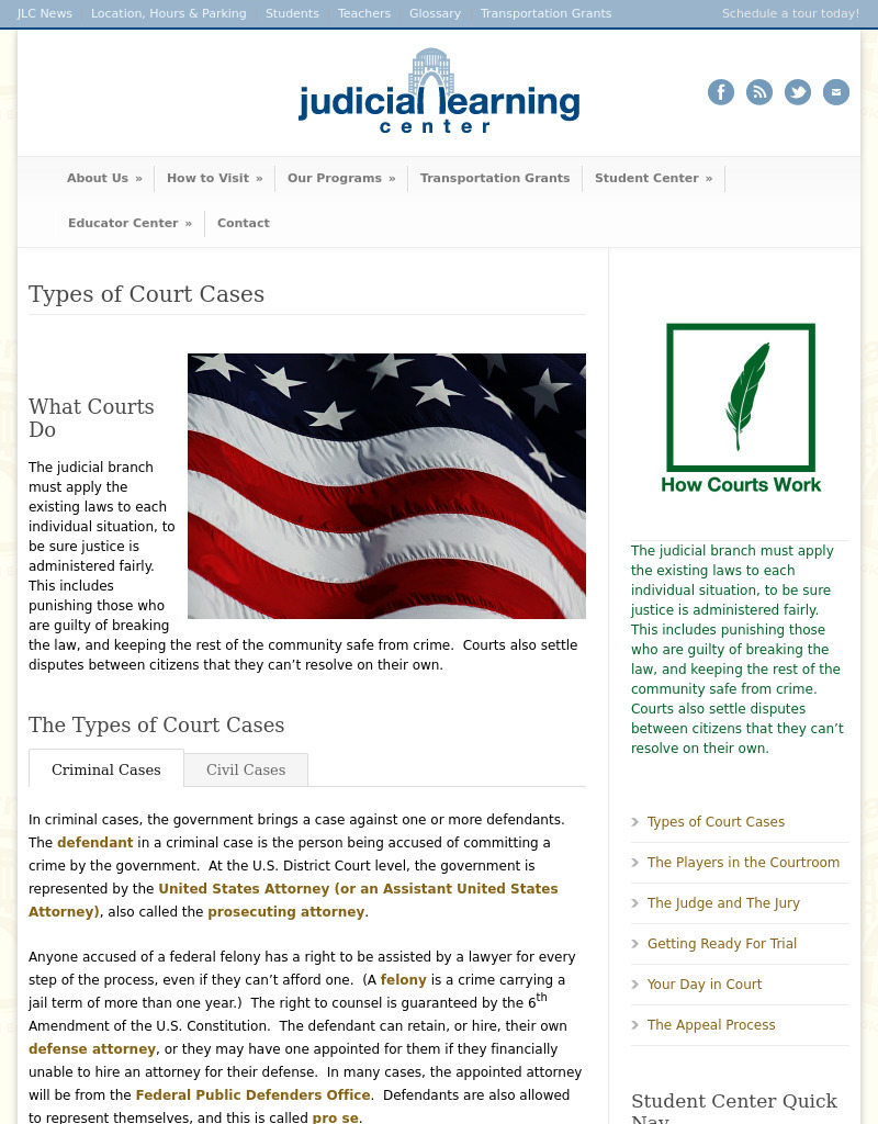 Types of Court Cases Interactive