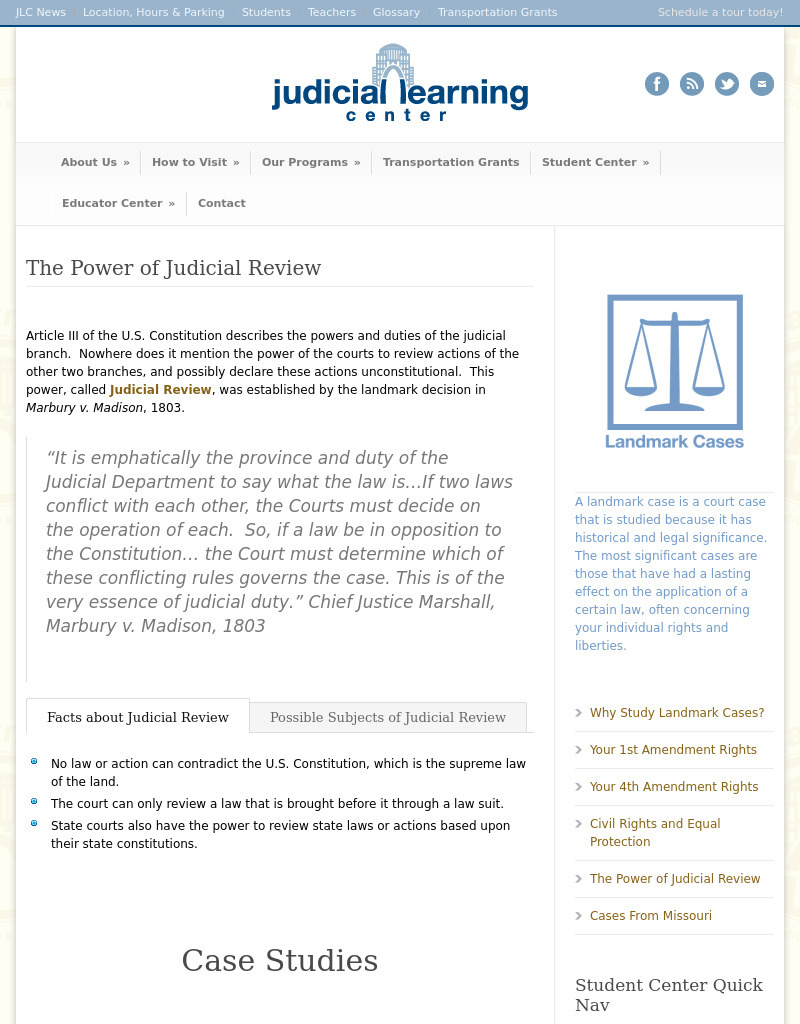 The Power of Judicial Review Interactive