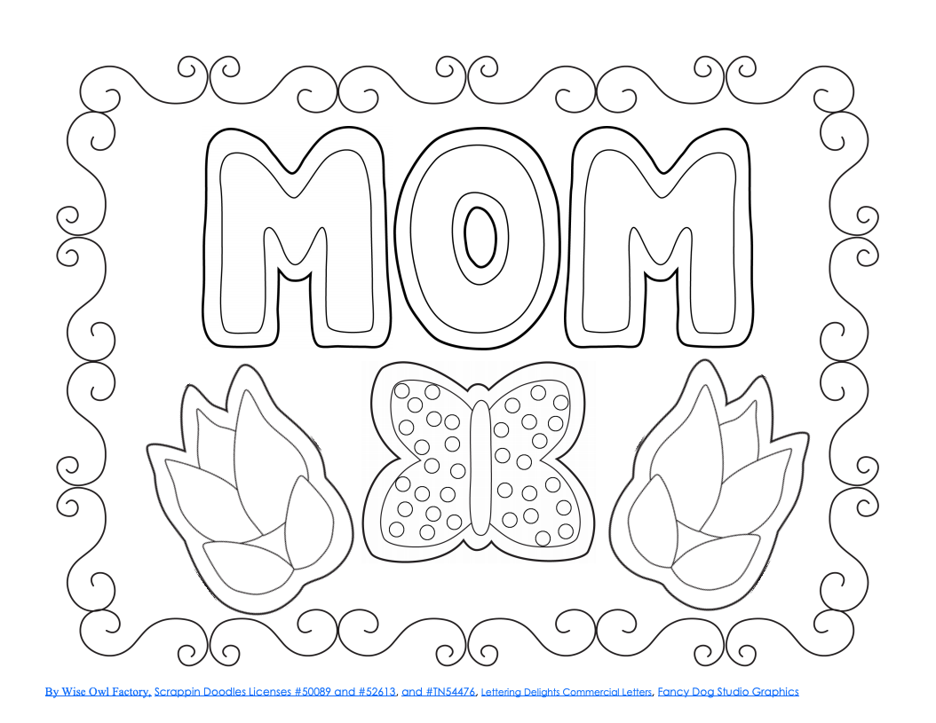 Mother's Day Coloring and Writing Pages Printables