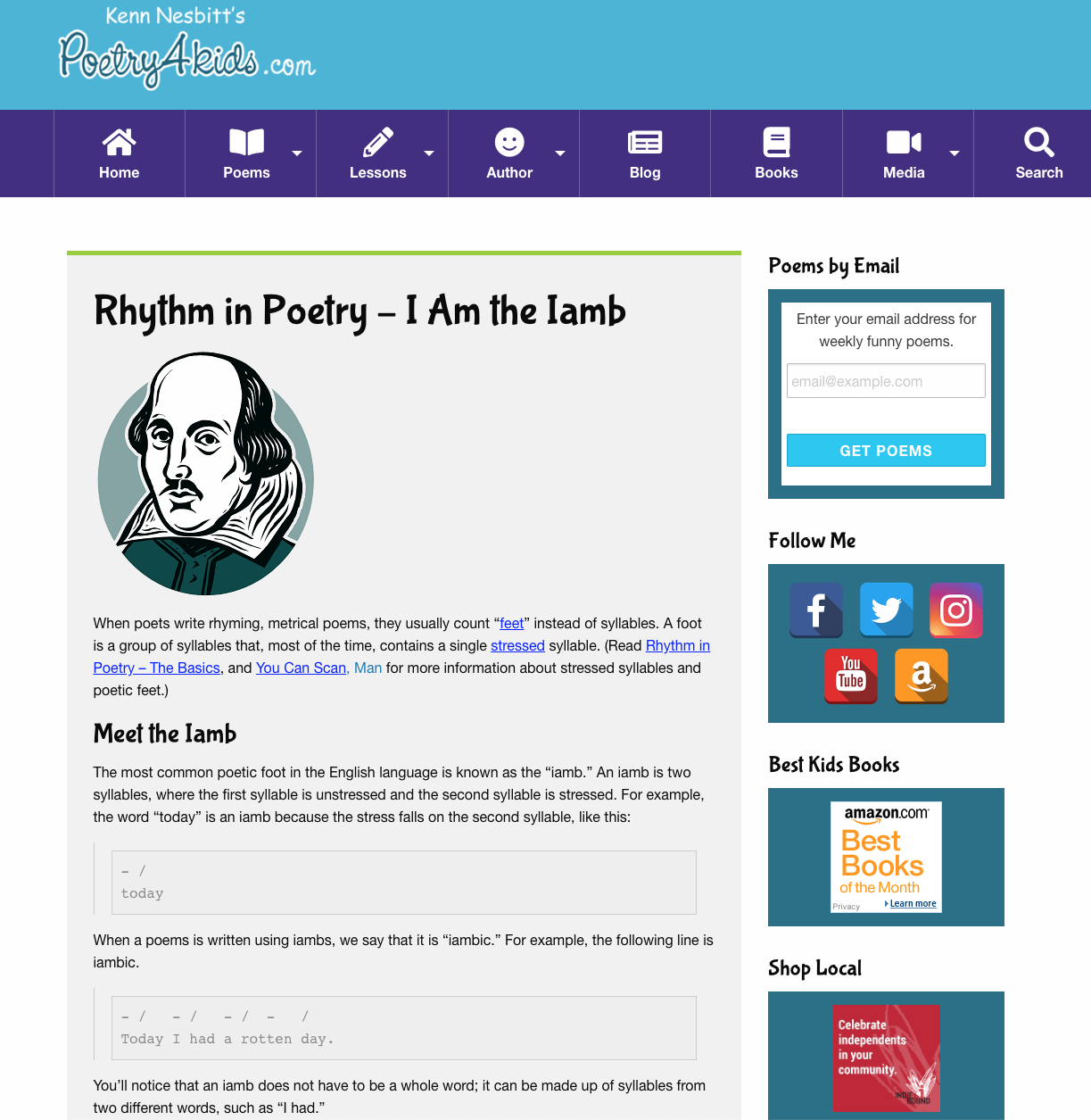 Rhythm in Poetry: I Am the Iamb Activity