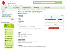 How To Write an Essay Paper Lesson Plan