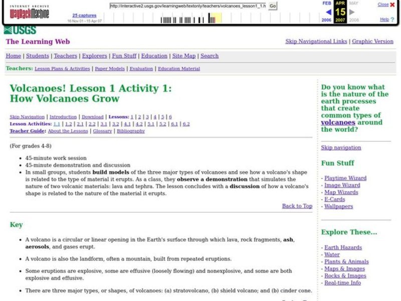 How Volcanoes Grow Lesson Plan