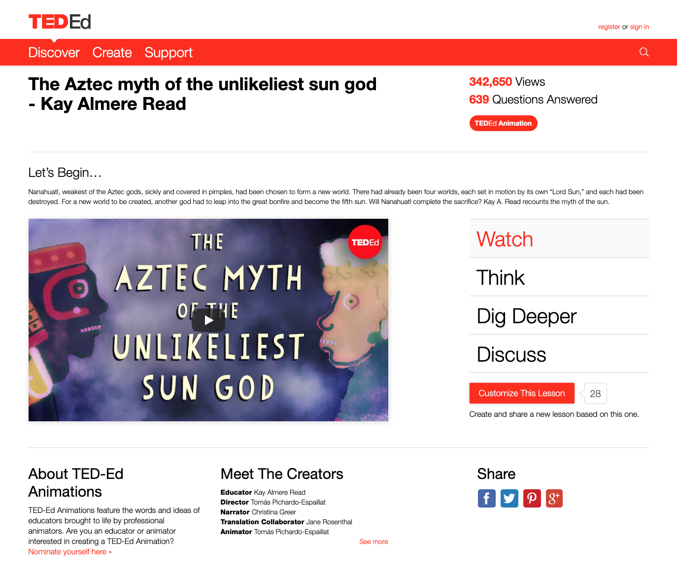 The Aztec Myth of the Unlikeliest Sun God Instructional Video