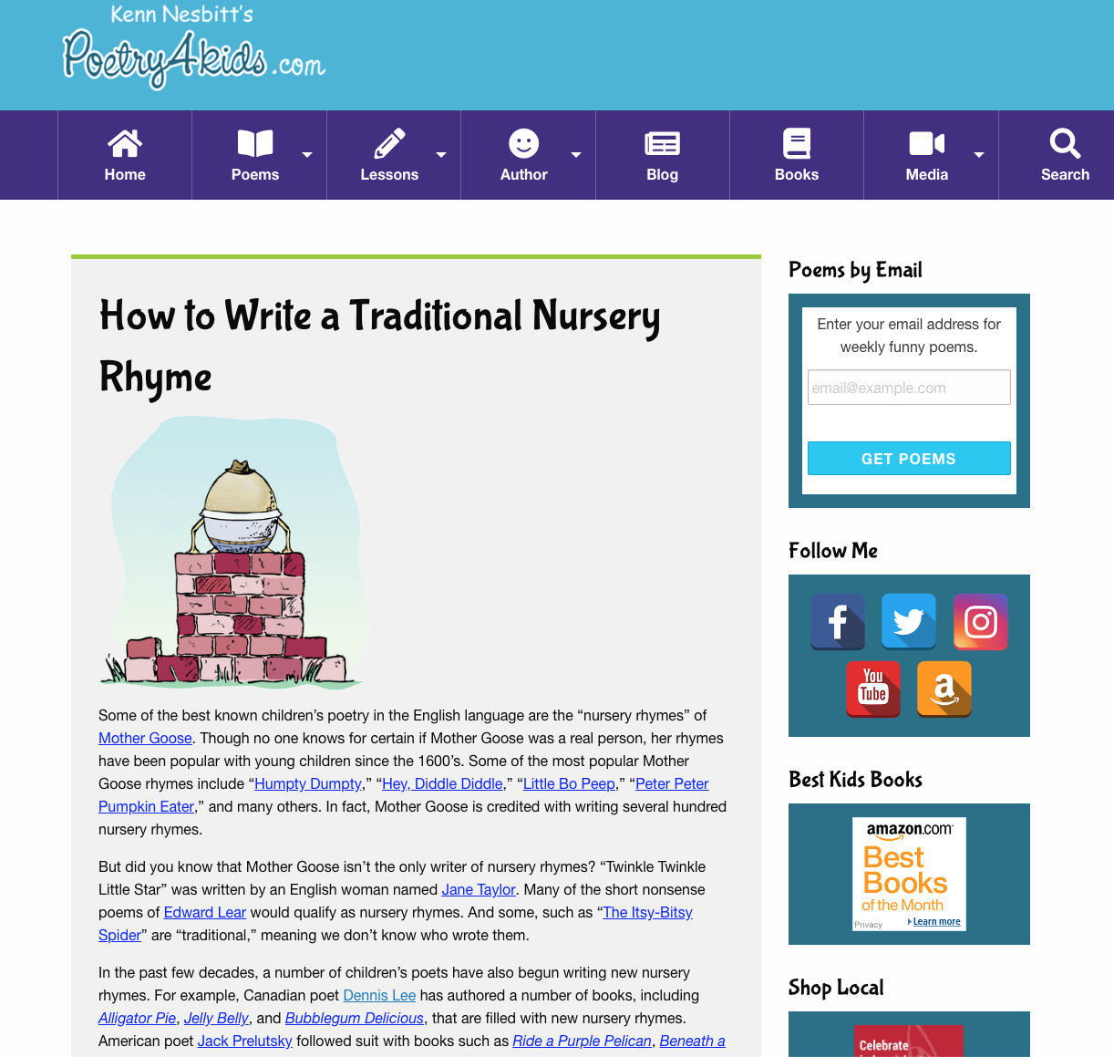 How to Write a Traditional “Mother Goose” Nursery Rhyme Activity