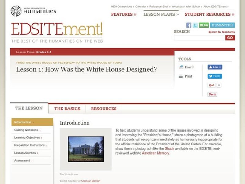 How Was the White House Designed? Lesson Plan