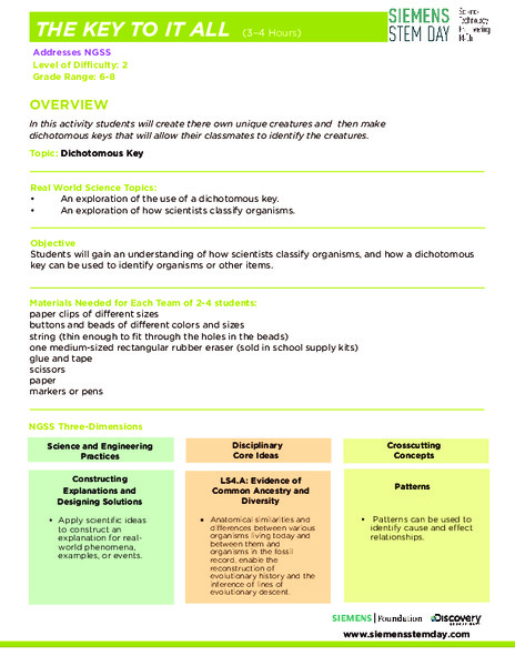 The Key to It All Activity