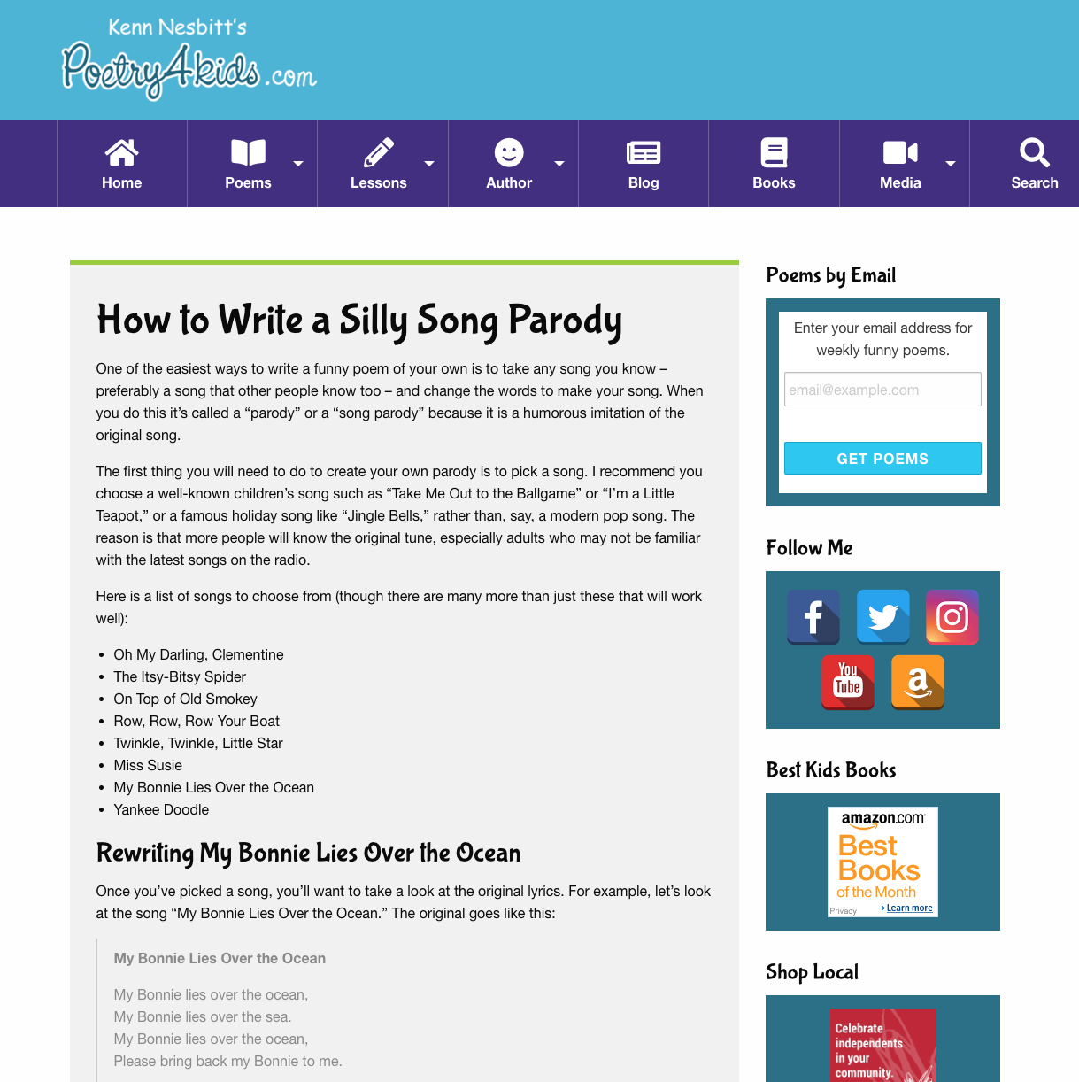 How to Write a Silly Song Parody Activity