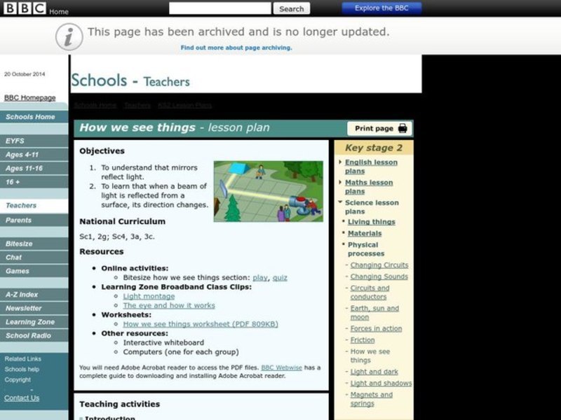 How We See Things Lesson Plan