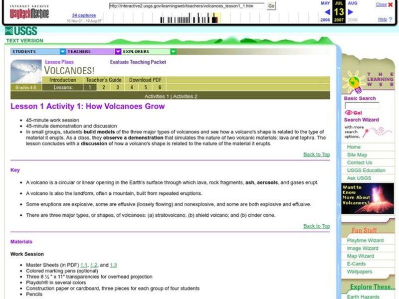 How Volcanoes Grow Lesson Plan