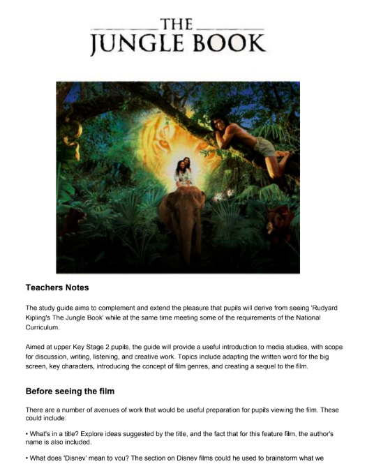 The Jungle Book Study Guide