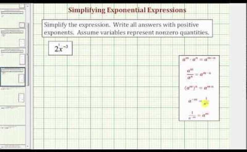 Simplify an Expression with a Negative Exponent Instructional Video