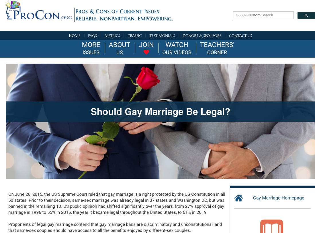 Gay Marriage Handout