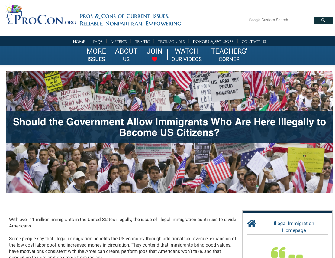 Illegal Immigration Handout