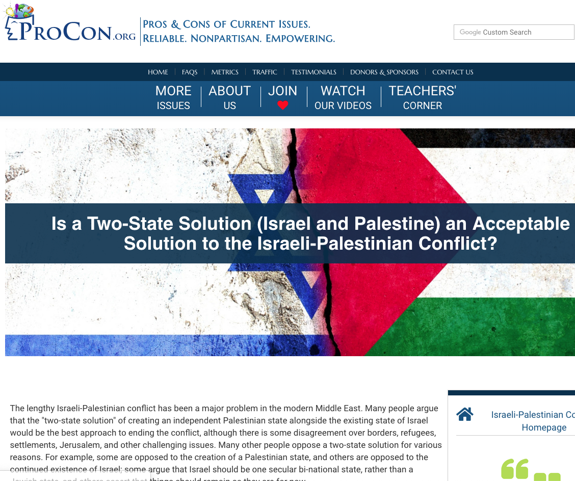 Israeli - Palestinian Conflict Handout