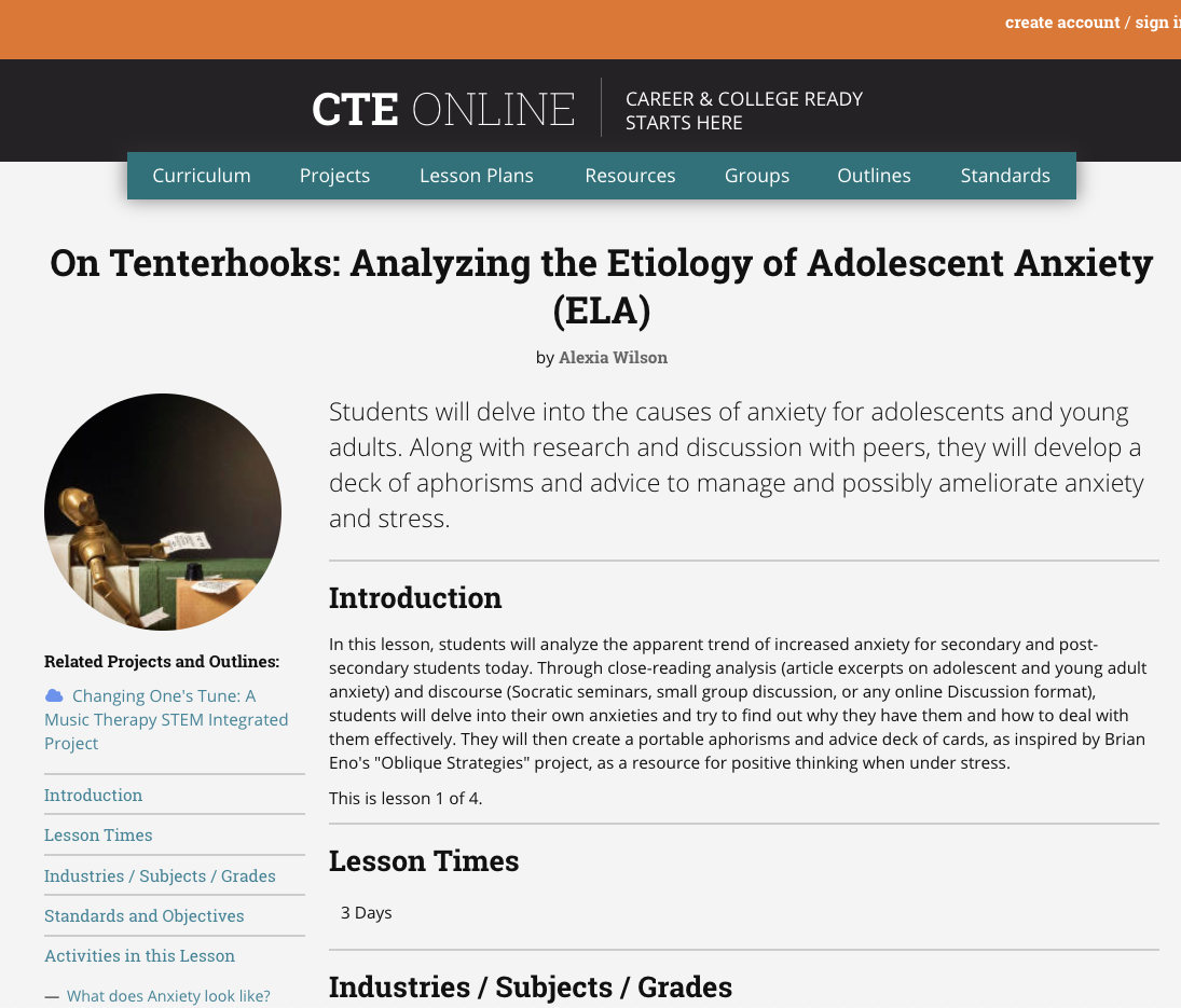 On Tenterhooks: Analyzing the Etiology of Adolescent Anxiety Lesson Plan