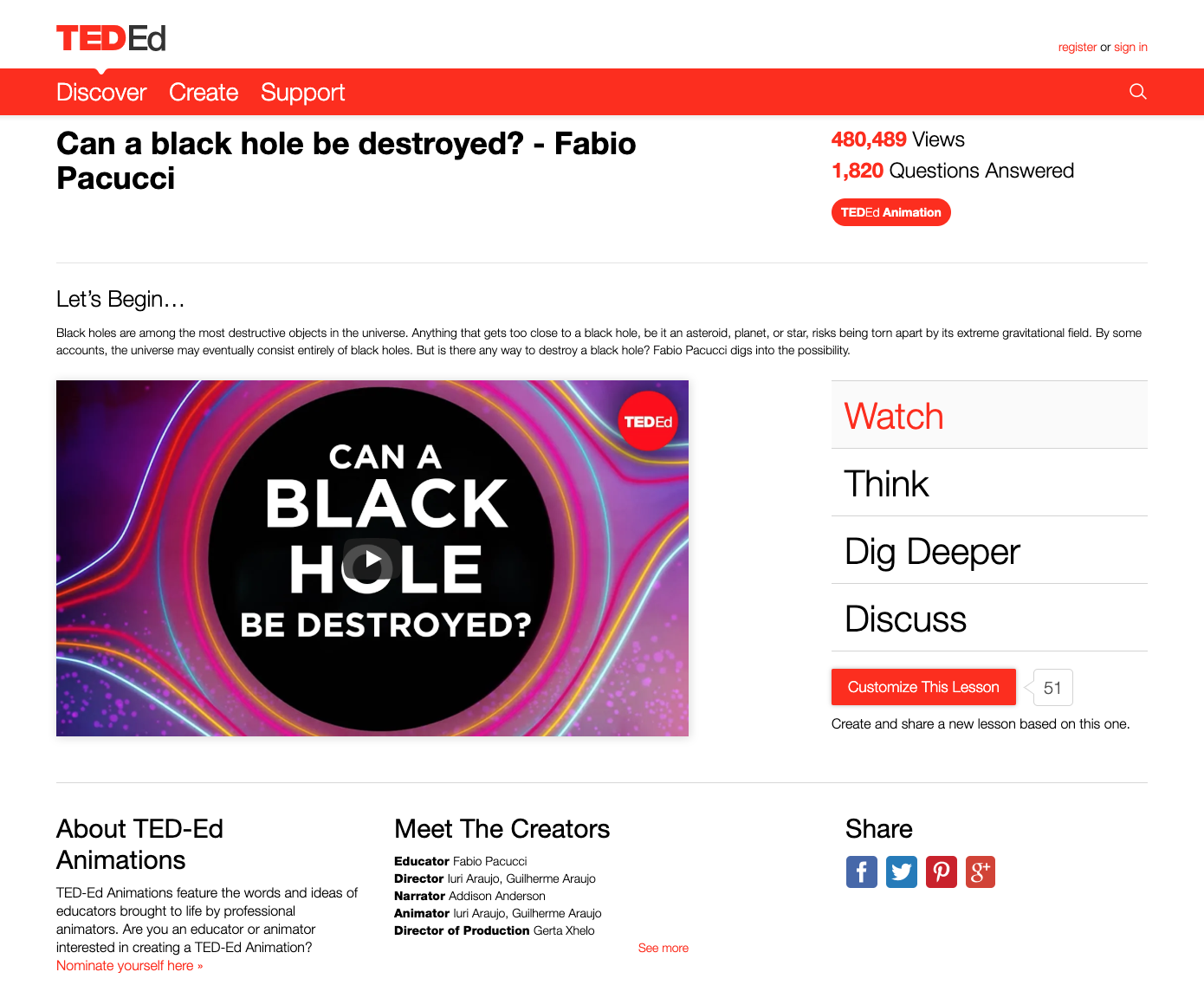 Can a Black Hole Be Destroyed? Instructional Video