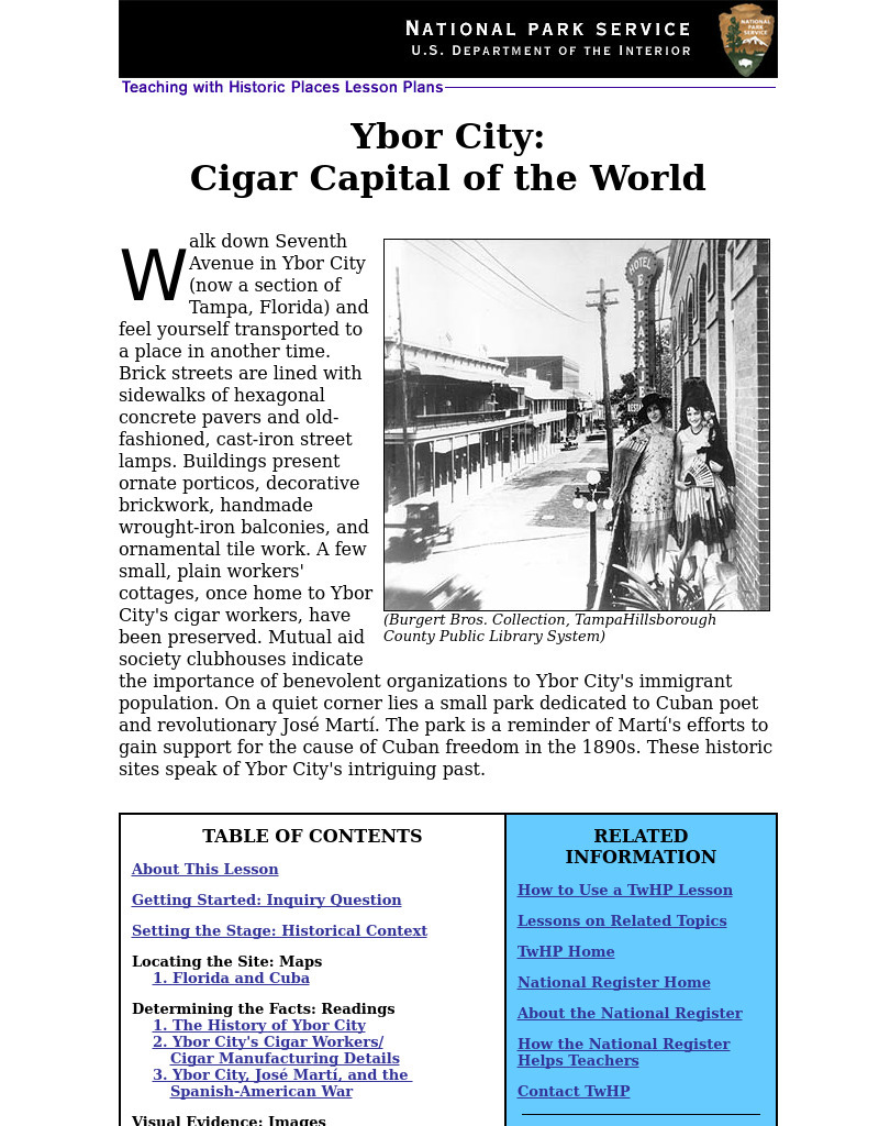 Ybor City: Cigar Capital of the World Lesson Plan