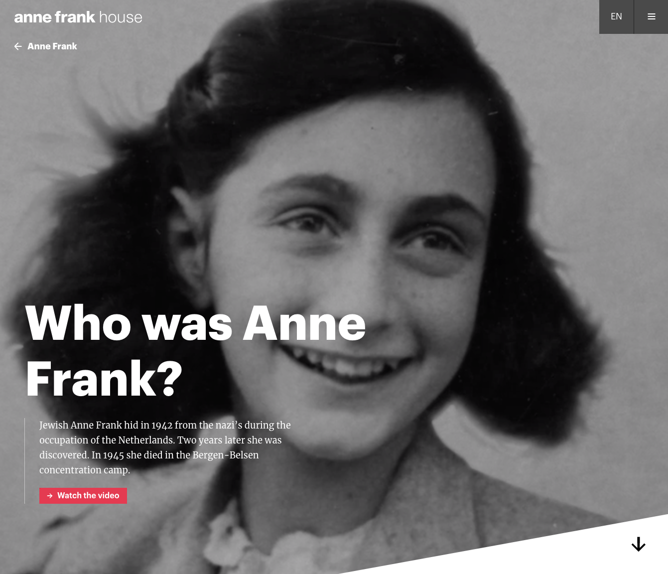 Who Was Anne Frank? Website