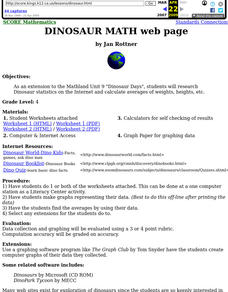 Dinosaur Math Lesson Plan