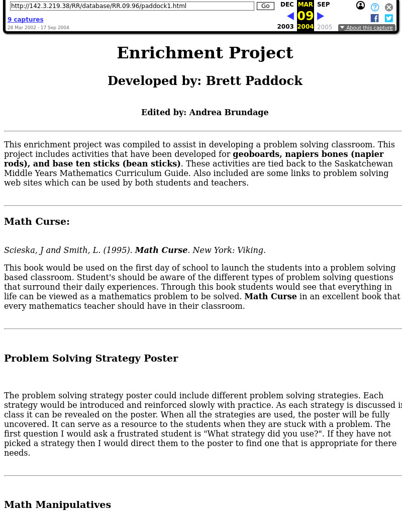 Enrichment Project Lesson Plan