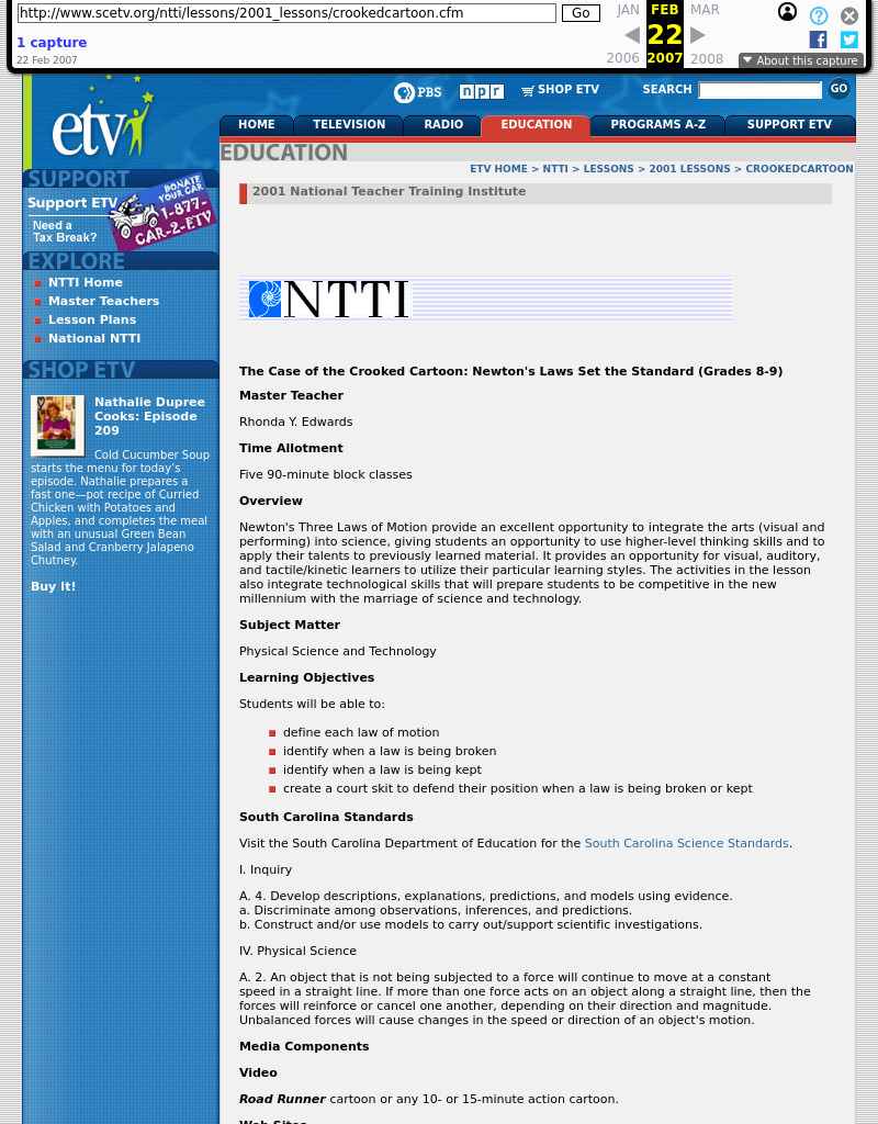 The Case of the Crooked Cartoon: Newton's Laws Set the Standard Lesson Plan