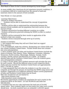 How Much is There to Eat? Lesson Plan