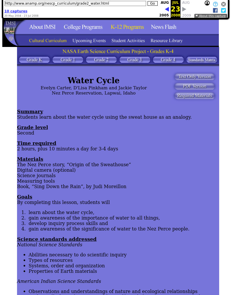 Water Cycle Lesson Plan