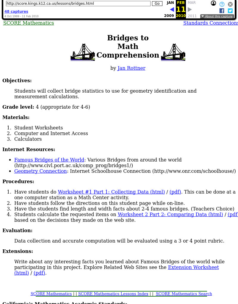 Bridges to Math Comprehension Lesson Plan