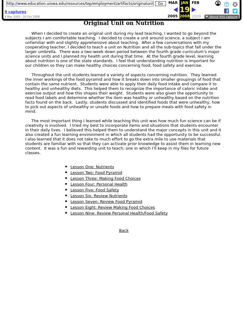 Nutrition Lesson Plan