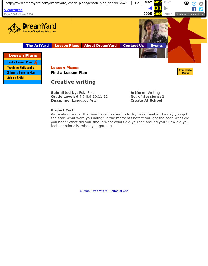 Creative Writing Lesson Plan