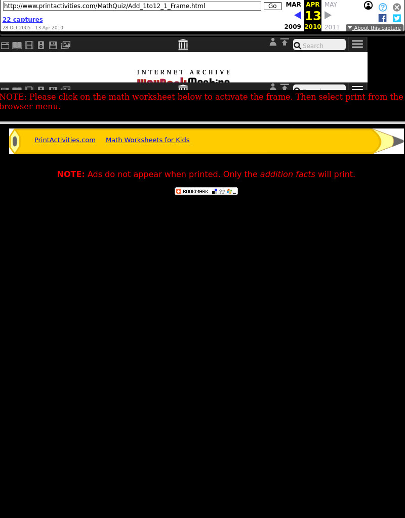 One-Digit Addition Worksheet