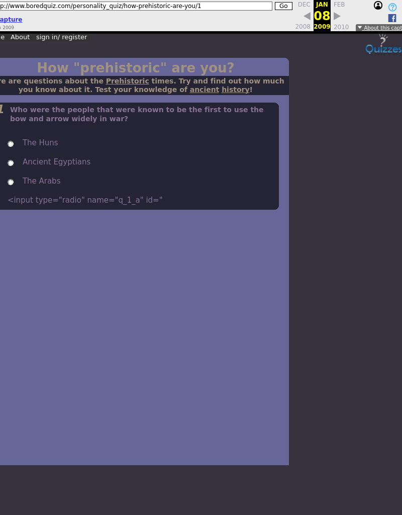 How "prehistoric" are you? Interactive