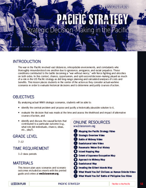 Strategic Decision-Making in the Pacific Lesson Plan