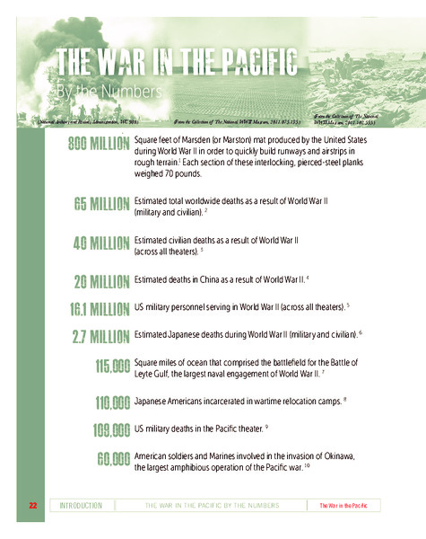 The War in the Pacific by the Numbers Handout