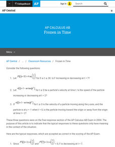 Frozen in Time AP Test Prep