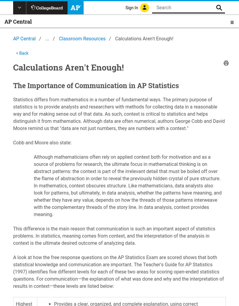 Calculations Aren't Enough! AP Test Prep