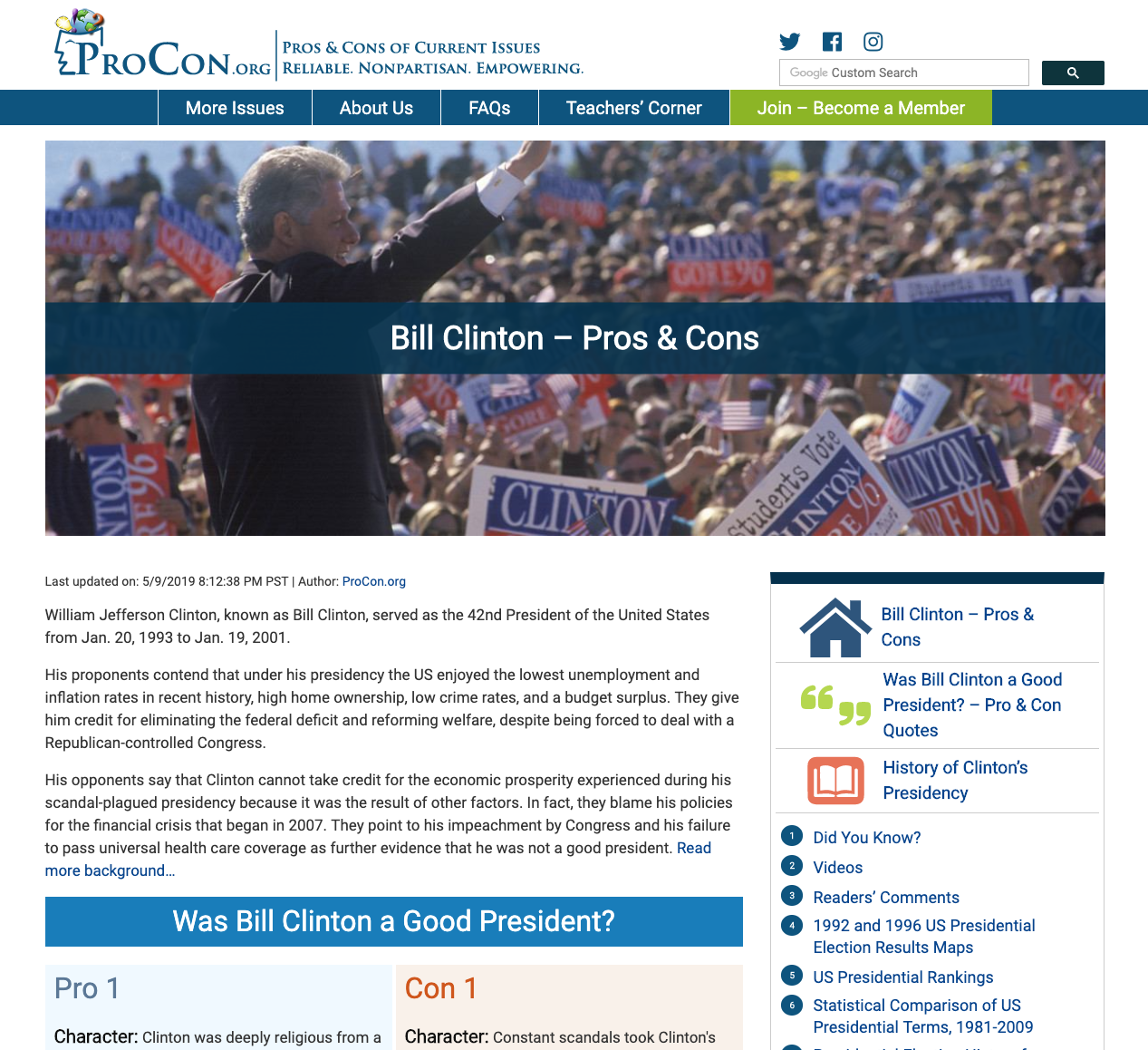 President Bill Clinton Handout