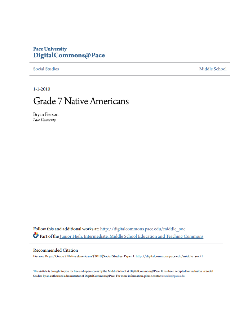 Native Americans Lesson Plan