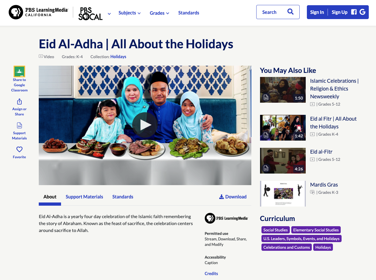 Eid Al-Adha | All About the Holidays Instructional Video