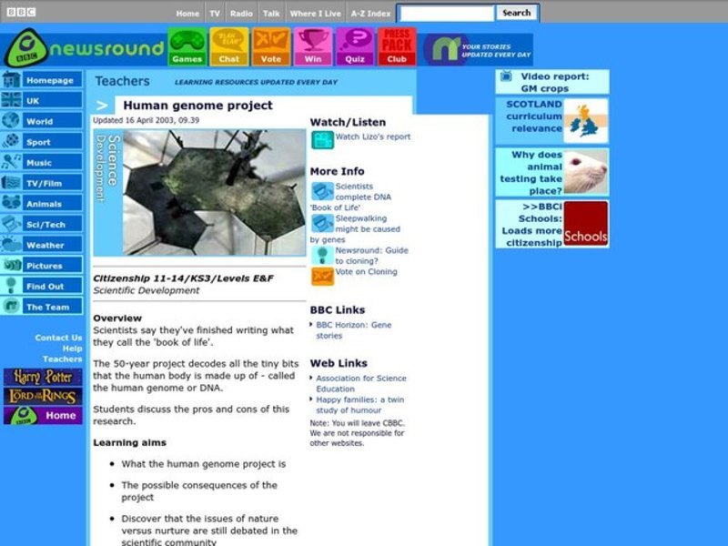 Human genome project Lesson Plan