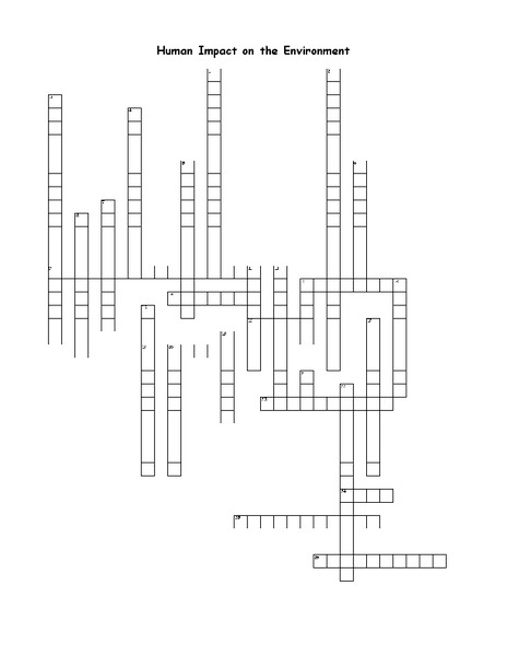 Human Impact on the Environment Worksheet
