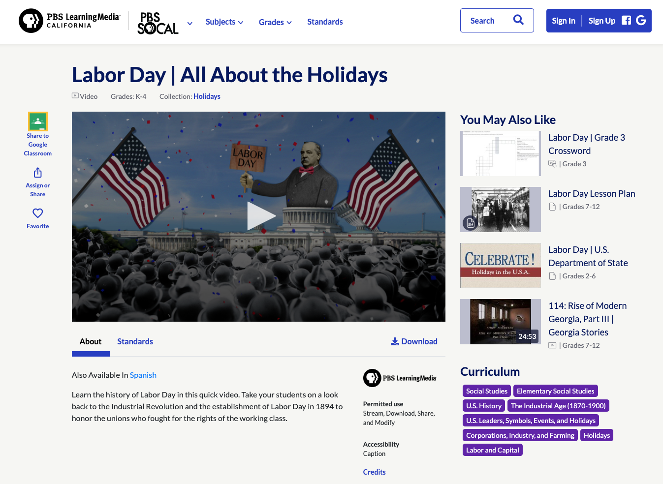 Labor Day | All About the Holidays Instructional Video