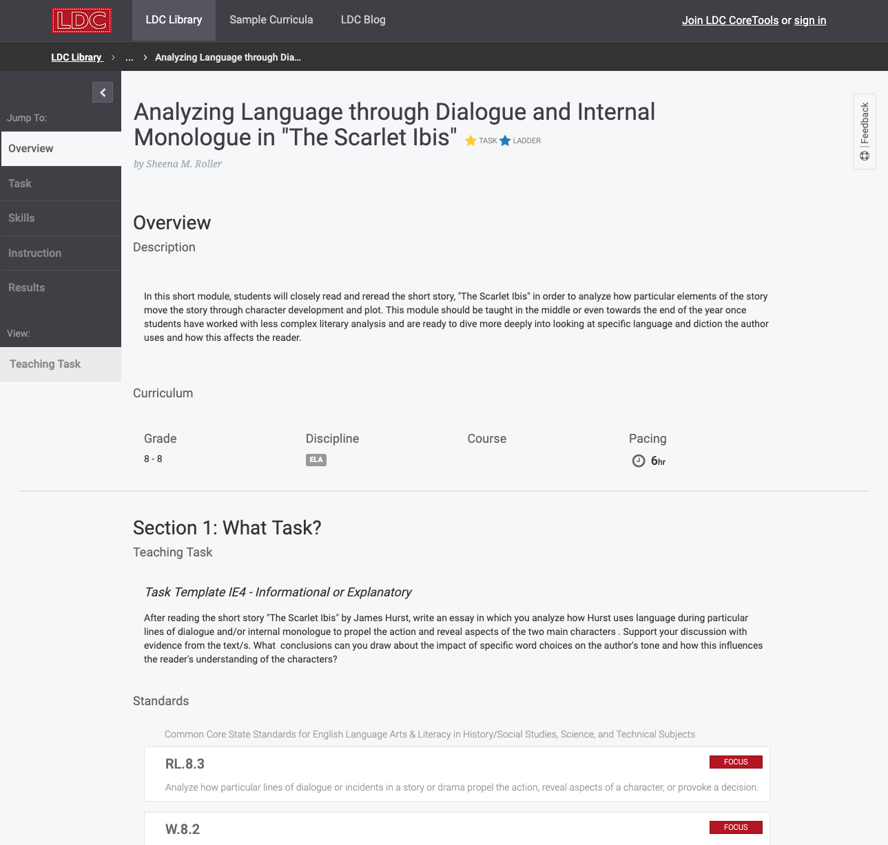 Analyzing Language through Dialogue and Internal Monologue in "The Scarlet Ibis" Lesson Plan