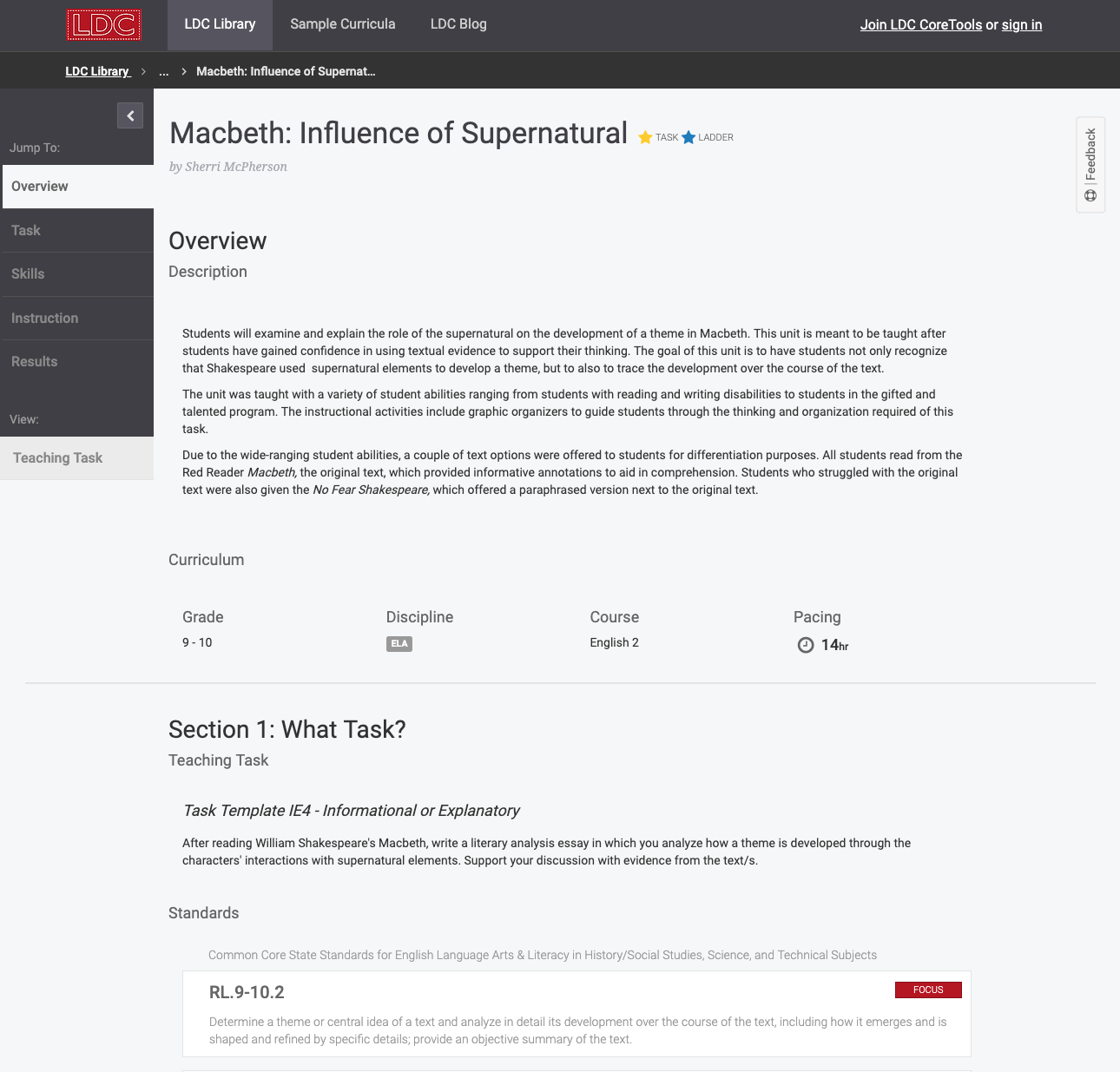 Macbeth: Influence of Supernatural Lesson Plan