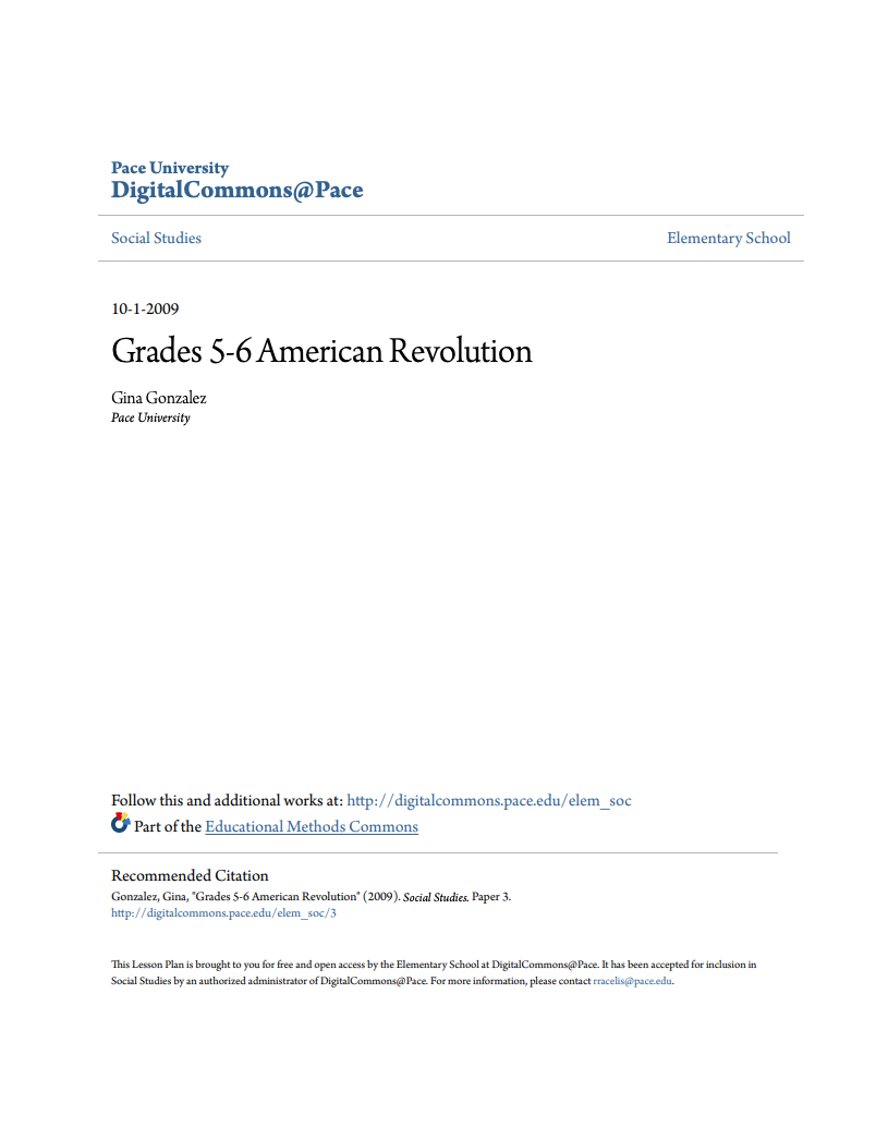 American Revolution Lesson Plan