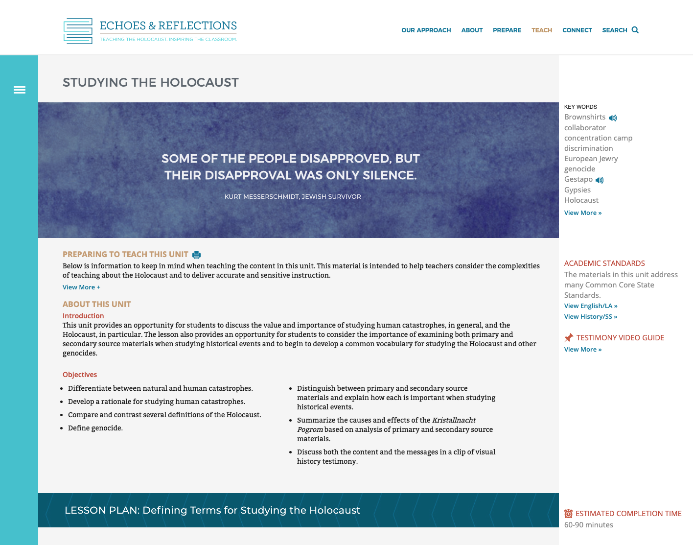 Studying The Holocaust Unit Plan