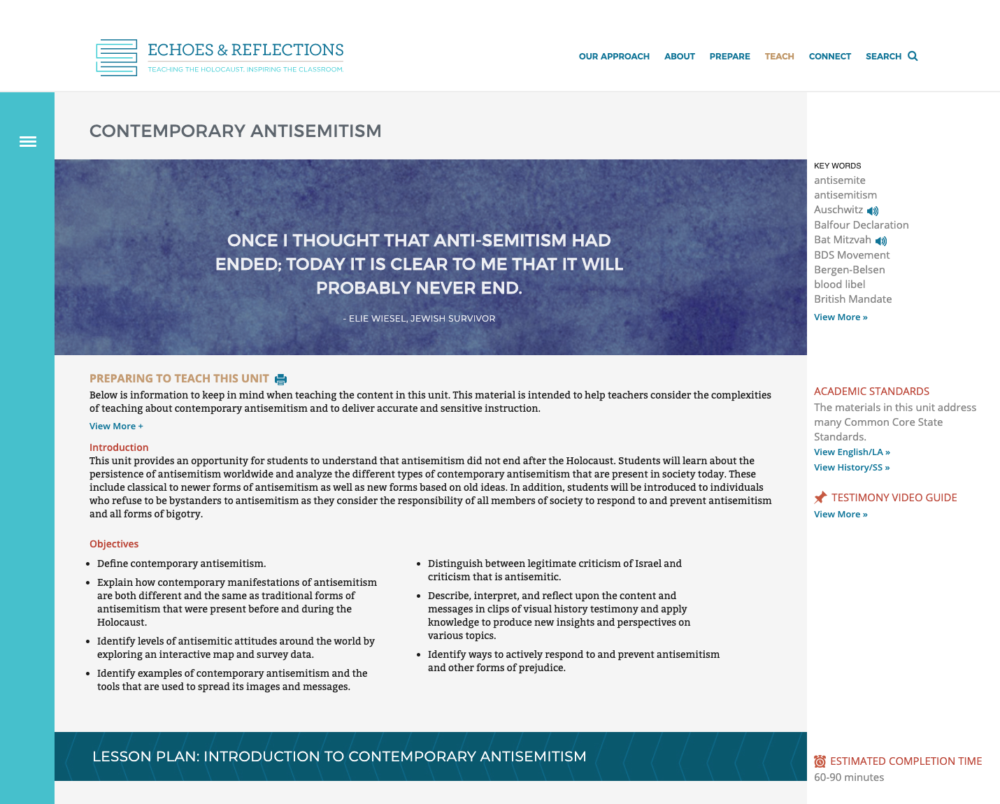 Contemporary Antisemitism Unit Plan