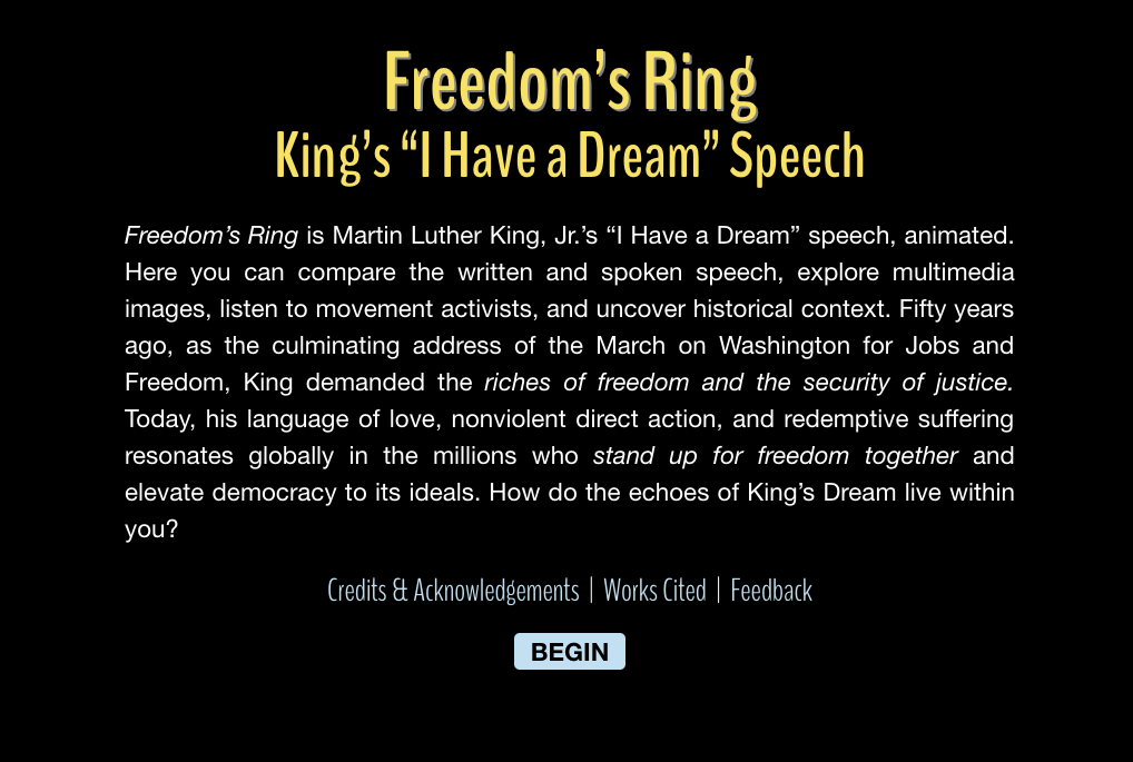 Freedom’s Ring: King’s “I Have a Dream” Speech Instructional Video