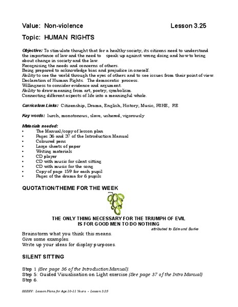 Human Rights Lesson Plan